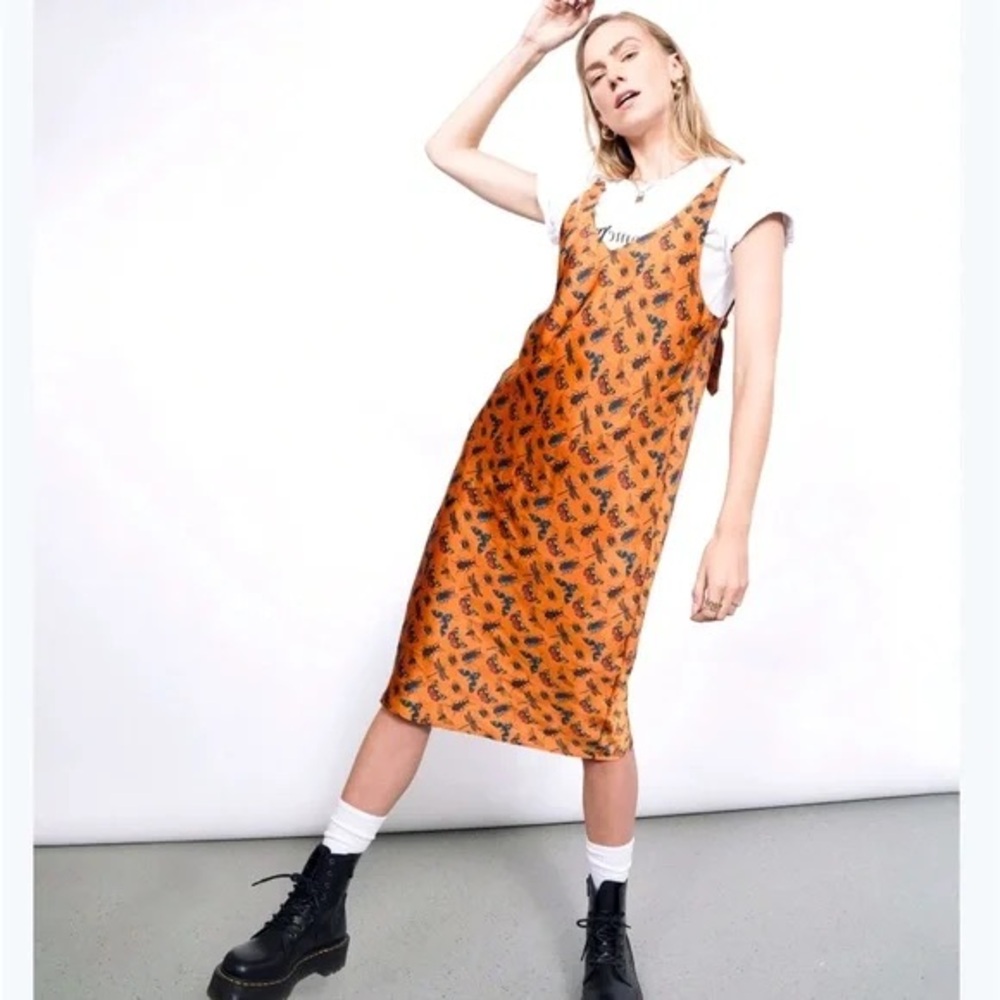 Wildfang Satin Style Insect Dress - NWT - Size